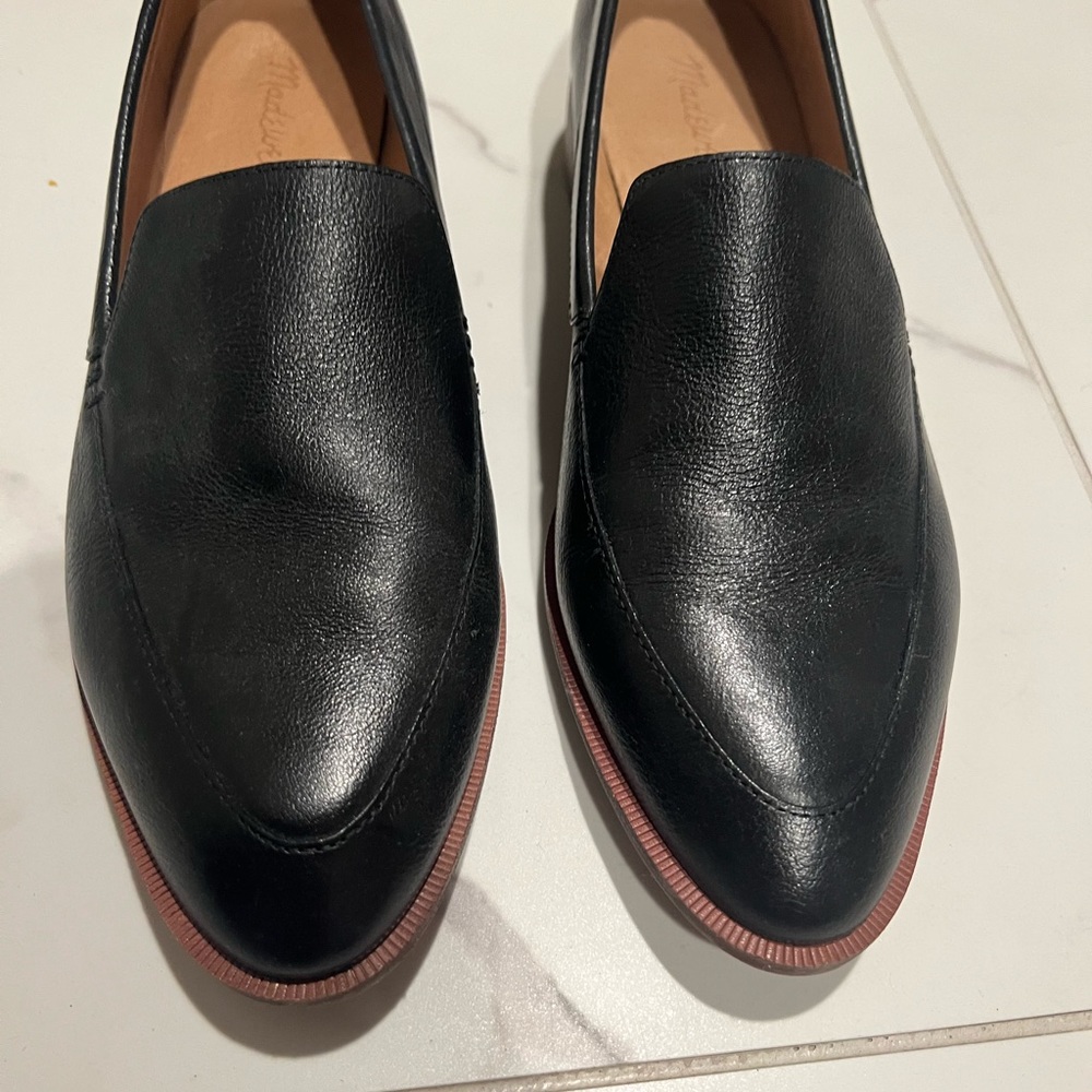 Madewell black leather loafers size 9